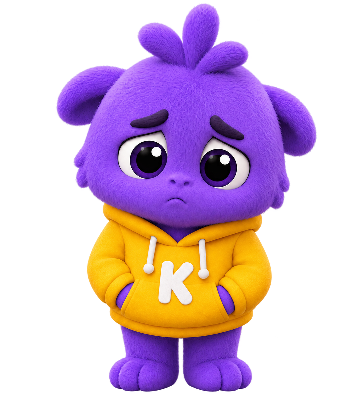Маскот KROOKY спокойно ждёт запуска приложения